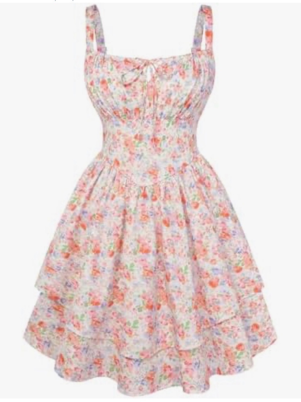 Scarlet Darkness Floral Corset Dress Summer Mini Sundress Elegant Festive Small